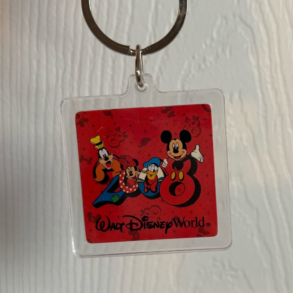 Disney Red Keychain with Mickey and Friends
